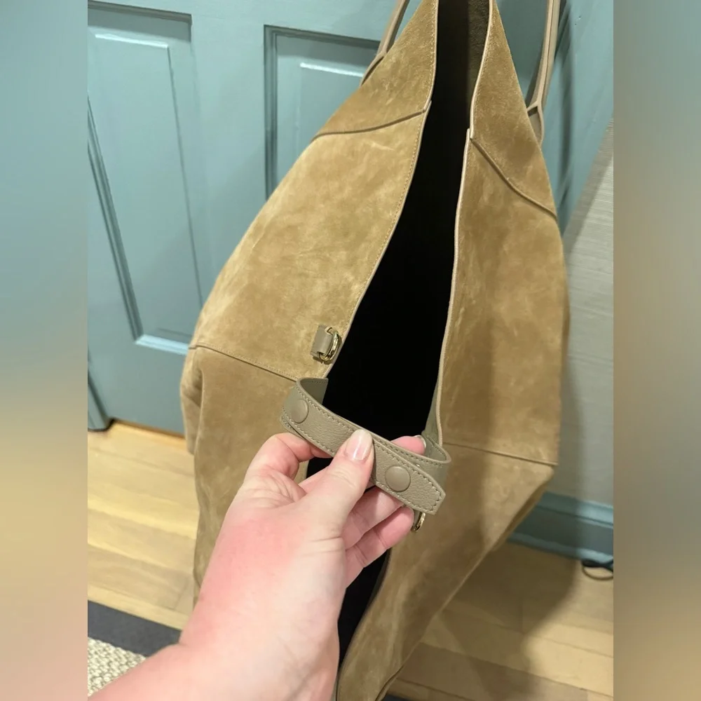 Aerin Suede Oversized Weekender Bag - Picture 6 of 13